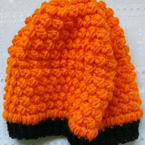 Womans Hunter Orange Hat - Soft Warm Knit